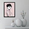 Quadro Audrey Hepburn Romântica Floral 33x24cm:moldura Branca - 1