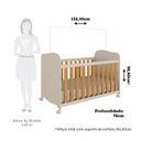 Ver imagem 3 de Berço Americano com Rodízios 100% MDF Mimo Espresso Móveis Bege Off White/Amêndoa