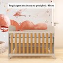 Ver mais imagens de Berço Americano com Rodízios 100% MDF Mimo Espresso Móveis Bege Off White/Amêndoa