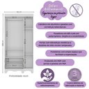 Ver imagem 3 de Guarda-roupa Infantil 92cm com Vidro 3 Portas e 2 Gavetas Ternura Multimóveis Mp4477 Branco