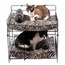Cama Gatos Beliche M metal preto - gorgurão bege - 1