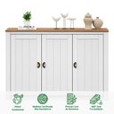 Ver imagem 2 de Balcão Aparador Buffet Madeira Maciça 3 Portas Bolton Branco