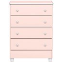 Ver imagem 1 de Cômoda Infantil 4 Gavetas Mdp com Pés Doce Mel Rosa
