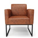 Ver imagem 5 de Poltrona Sala Decorativa Marisa Industrial Preto Sintético Pu D03 - D’Rossi