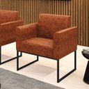 Ver imagem 1 de Poltrona Sala Decorativa Marisa Industrial Preto Sintético Pu D03 - D’Rossi