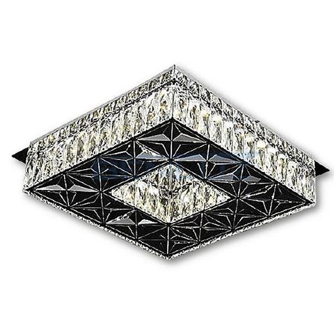 Lustre Plafon 24w Quadrado 35x35 Cristal Led Sobrepor 6000k Bivolt