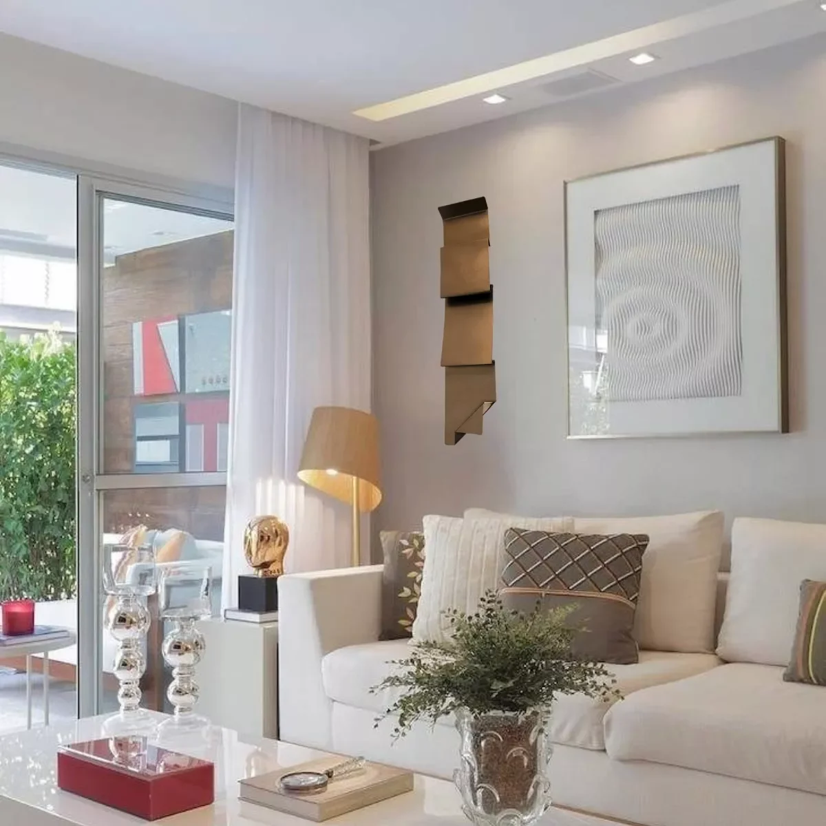 Decoração Escultura de Parede em Metal Casa Exclusivo no Brasil Home Decor Bronze - 2