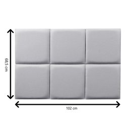 Cabeceira Cama Solteiro Completa Conjunto Placa Modulada Adesiva Mdf Hdf Estofada Quarto Cinza Bege - 2