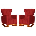 Ver imagem 1 de Kit 2 Poltrona Decorativa Melinda Balanço Suede Vermelho- Fm