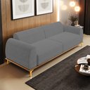 Ver imagem 2 de Sofá 03 Lugares Para Sala de Estar Kiev 210 cm D02 Veludo Cinza C-317 - Lyam Decor