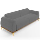 Ver imagem 1 de Sofá 03 Lugares Para Sala de Estar Kiev 210 cm D02 Veludo Cinza C-317 - Lyam Decor
