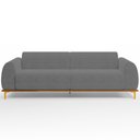 Ver imagem 3 de Sofá 03 Lugares Para Sala de Estar Kiev 210 cm D02 Veludo Cinza C-317 - Lyam Decor