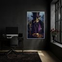 Ver imagem 1 de Quadro Decorativo Exu João Caveira - 70x50cm:moldura Branca
