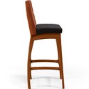 Ver imagem 6 de Banqueta Alta Para Cozinha Sala De Jantar Fixa Mila B04 Couríssimo Camel Linho Chumbo - Lyam Decor
