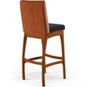 Ver mais imagens de Banqueta Alta Para Cozinha Sala De Jantar Fixa Mila B04 Couríssimo Camel Linho Chumbo - Lyam Decor