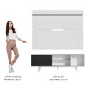 Ver imagem 6 de Rack Madesa Dubai e Painel para TV até 65 Polegadas com Pés Branco/Preto 7309 Cor:Branco/Preto/Branc