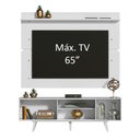 Ver imagem 4 de Rack Madesa Dubai e Painel para TV até 65 Polegadas com Pés Branco/Preto 7309 Cor:Branco/Preto/Branc