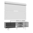 Ver imagem 5 de Rack Madesa Dubai e Painel para TV até 65 Polegadas com Pés Branco/Preto 7309 Cor:Branco/Preto/Branc