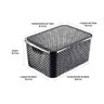 Kit 12 Caixas Organizadoras Rattan 3,5 Litros Com Tampa - Preto - Rattan - 4