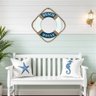 Enfeite Bóia Beach House de Parede em Madeira com Texto em Branco - 1