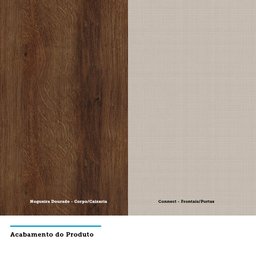Guarda Roupa Solteiro de Canto com Vidro Reflecta Nogueira Dourado com Connect Prime Luciane Móveis - 6