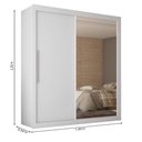 Ver imagem 2 de Guarda Roupas 2 Portas Solteiro Real Branco Acetinado
