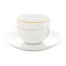 Conjunto 6 Xícaras de Chá de Porcelana com Pires e Fio de Ouro Mônaco Branco 220ml - Wolff - 4