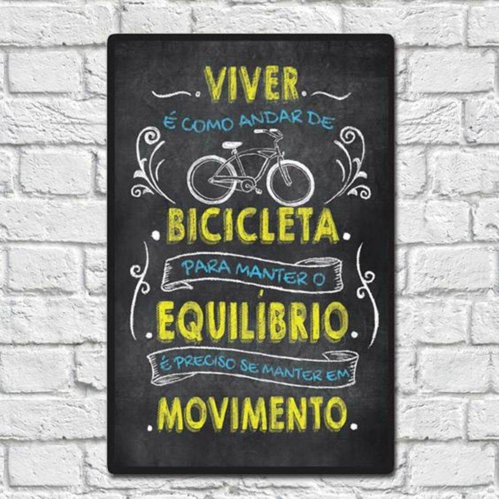 Quadro Placa Decorativa Grande - Frases - Bicicleta - 4