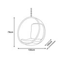 Ver imagem 4 de Poltrona Bubble Chair Couro Sintético Linha Premium Decorativa Sala Quarto Recepção Moderna - Preto