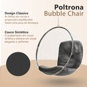 Ver imagem 2 de Poltrona Bubble Chair Couro Sintético Linha Premium Decorativa Sala Quarto Recepção Moderna - Preto