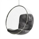 Ver imagem 3 de Poltrona Bubble Chair Couro Sintético Linha Premium Decorativa Sala Quarto Recepção Moderna - Preto
