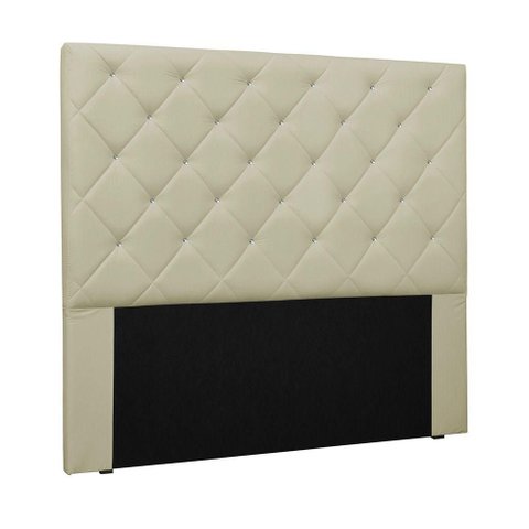 Cabeceira Cama Box King Dora Estofada Fixação no Box Estrutura Mdf-mdp Corino Creme Loja Sheep