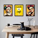 Ver imagem 1 de Kit 3 Quadros Cozinha Cantinho do Café Frida 33x24cm:madeira Preta