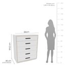 Ver imagem 2 de Cômoda Valência 5 Gavetas Branco Politorno Móveis