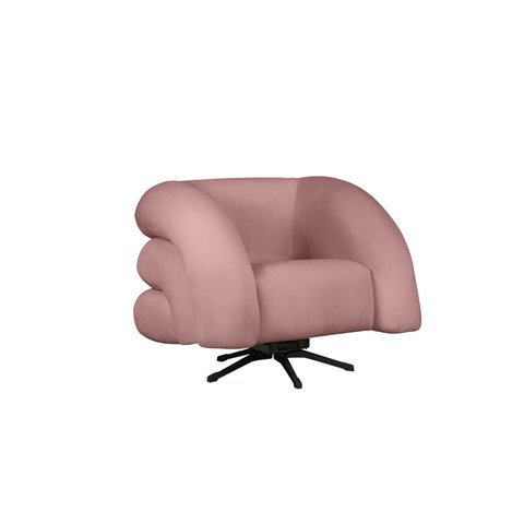 Poltrona Base Giratória e Balanço Micheli Veludo Rosa