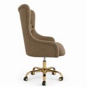 Ver imagem 3 de Cadeira Poltrona Home Office Helena Capitonê Base com Rodinhas Dourada