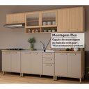 Ver imagem 6 de Cozinha Compacta 100 Mdf 6 Peças com Tampo e Vidro Canelado 280cm Duna Luciane Móveis