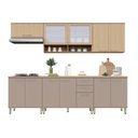 Ver imagem 2 de Cozinha Compacta 100 Mdf 6 Peças com Tampo e Vidro Canelado 280cm Duna Luciane Móveis