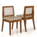 Ver imagem 5 de Mesa Redonda C/vidro 4 Cadeiras Sextavada Cali Fre/off/cor. Bege - Ma Freijó/off Premium/corino