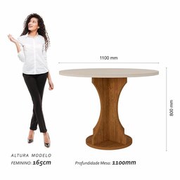 Mesa Redonda C/vidro 4 Cadeiras Sextavada Cali Fre/off/cor. Bege - Ma Freijó/off Premium/corino - 4