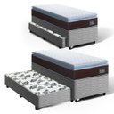 Ver imagem 1 de Cama Box com Colchão de Espuma D33 Pillow Top Comfort Luxo + Auxiliar de Espuma Unique Solteiro