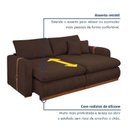 Ver imagem 4 de Sofá Cama Retrátil e Reclinável 2 Lugares Pés Madeira Maciça 210cm França Yescasa