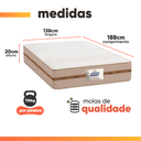 Ver imagem 6 de Cama Box Baú Casal Colchão Gazin Molas Flora 138x188x63cm