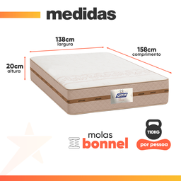 Cama Box Baú Casal Colchão Molas Flora Bege 138x188x60cm - 4