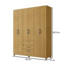 Ver imagem 4 de Guarda-roupa Casal 6 Portas 3 Gavetas Rp3638 Ipê - Decibal