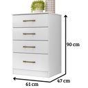 Ver imagem 2 de Cômoda Ms913 4 Gavetas Branco Moval