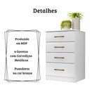 Ver imagem 3 de Cômoda Ms913 4 Gavetas Branco Moval