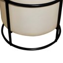 Ver imagem 6 de Puff de Ferro Decorativo Redondo para Sala Argola Glamour Bege Base Pés Preto