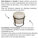 Ver imagem 5 de Puff de Ferro Decorativo Redondo para Sala Argola Glamour Bege Base Pés Preto