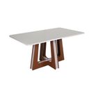 Ver imagem 2 de Conjunto Mesa Retangular Agnes Vidro Off White 6 Cadeiras Stela com Apliques Corriente Areia